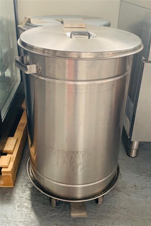 Porta rifiuti carrellato inox con pedale